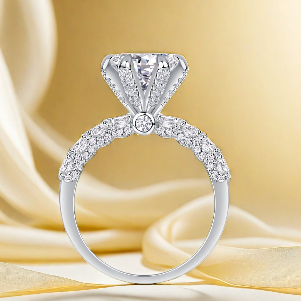 D color VVS1 1/2/3CT moissanite love ring S925 sterling silver Classic highly popular auspicious for marriage proposal Versatile design Gift for girlf