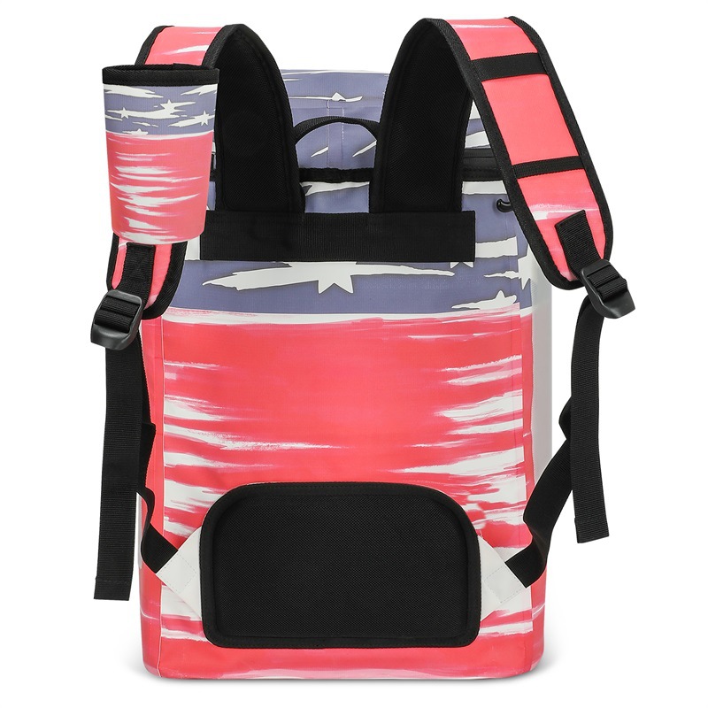 Large Capacity Insulated Picnic Bag with Double Shoulder Straps - Waterproof PEVA Outdoor Backpack