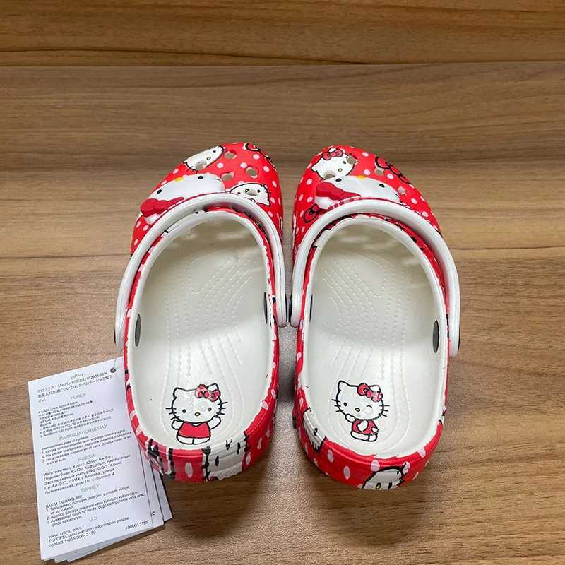 Sanrio Hello Kitty Figures Hole Sandals Kt Cat Sandals Kawaii Eva Anime Home Beach Shoes Summer Breathable comfortable Slippers Gift w250528