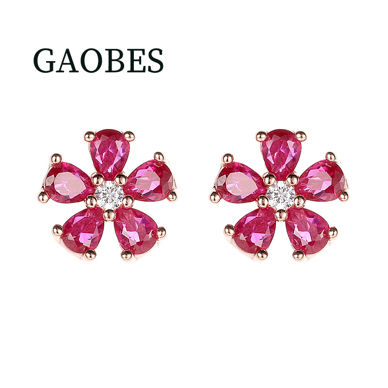 Elegant Statement Piece: Fashionable Rose-Toned Petal Shaped Gemstone Dangle Earrings