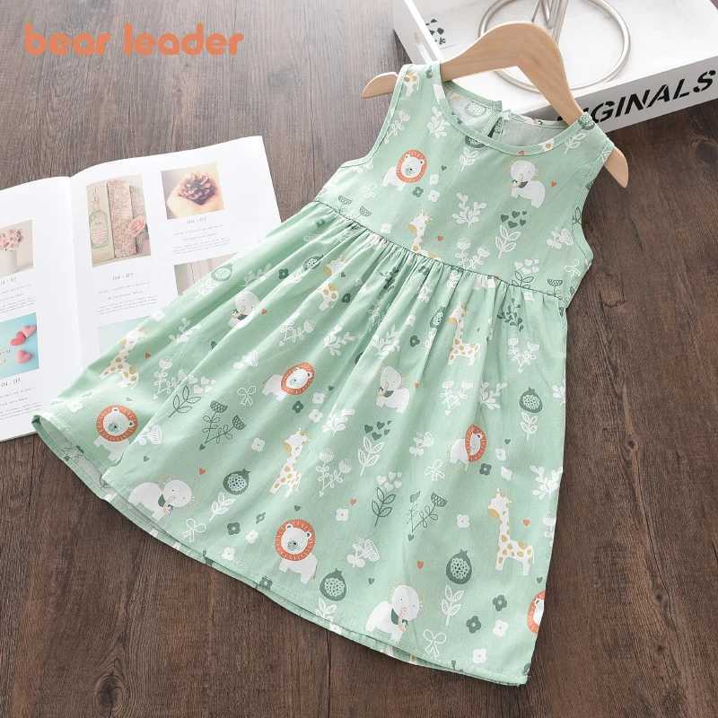 Bear Leader Summer Girls Dress Casual Princess Dresses Sleeveless Print Flower Costumes Kids Vestidos Cotton Floral Dress 2-7Y X250528