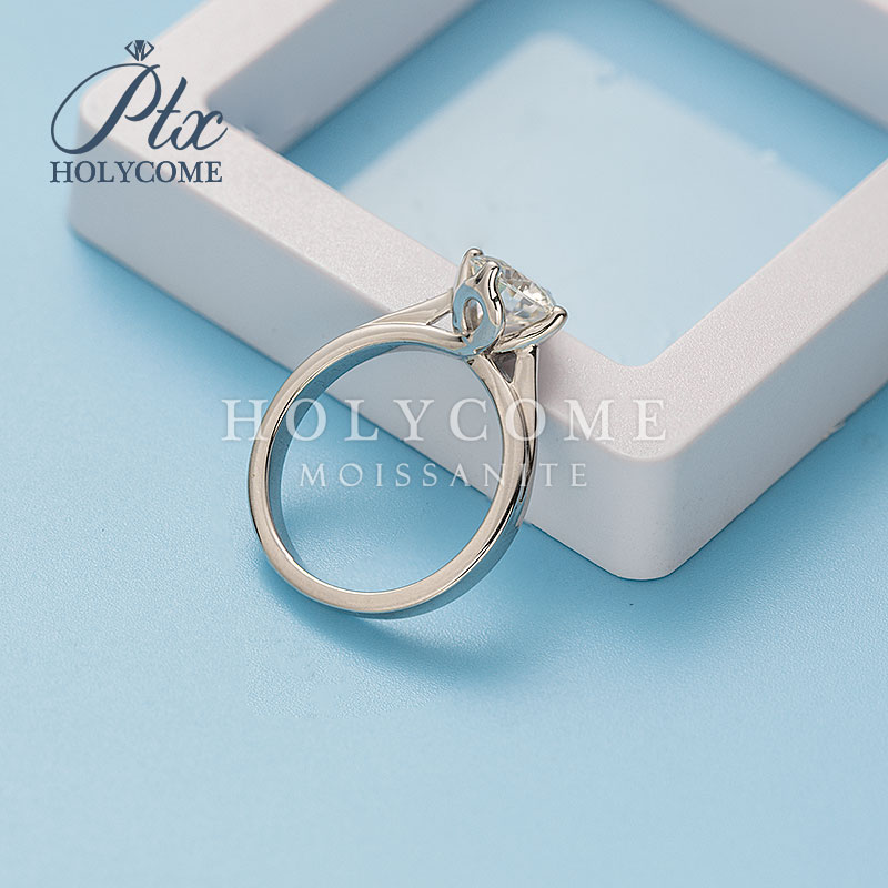 Engagement Wedding Moissanite Ring Charm Six Prong Lotus Design VVS 1CT Diamond Women 925 Sterling Silver D Color Moissanite Ring