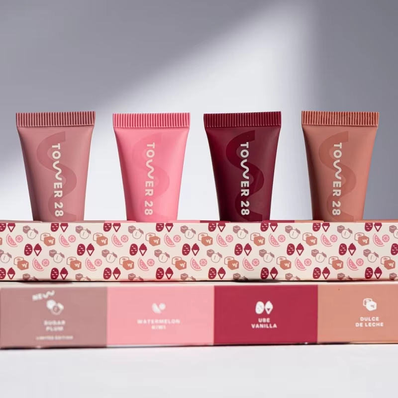 Tower 28 Beauty Mini Lil Softies Tinted Lip Balm Sugar Plum 4*5g Deep Moisturizing Smoothing Lip Lines Daily Lip Care