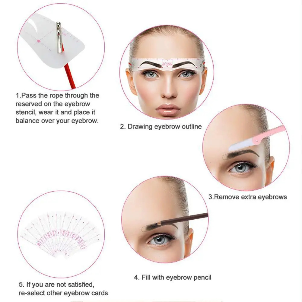12pcs/Set s Eyebrow Shape Set Portable Plastic Eyebrow Stencil Card for Women Thrush Model Eye Brow Drawing Tool Makeup 250526 - view 4