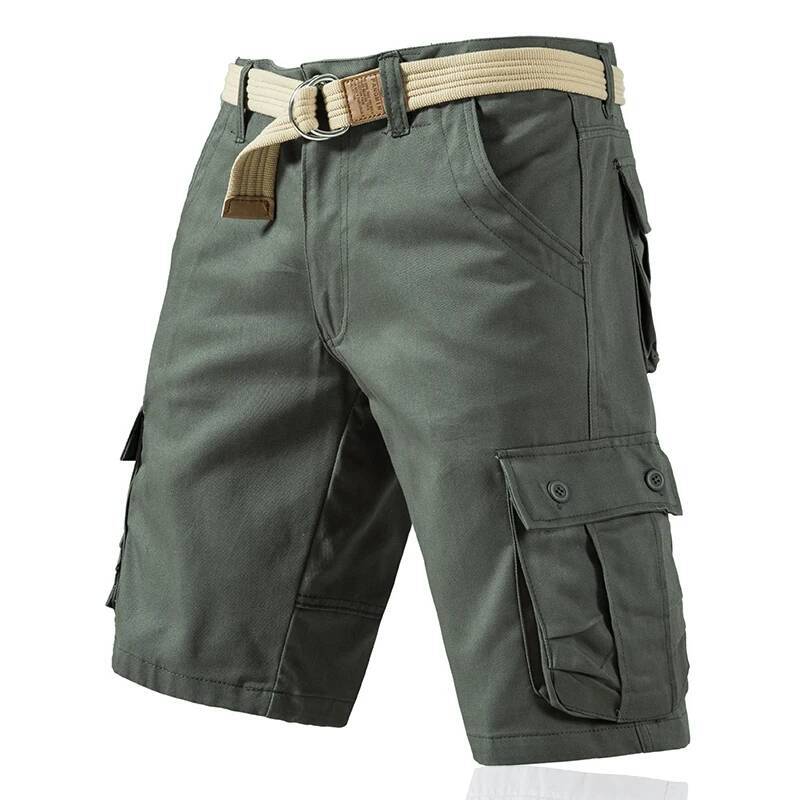 Mens Casual Cargo Outdoor Sports Half Pants Bermuda American Style Streetwear Breathable Comfortable Shorts Grey
