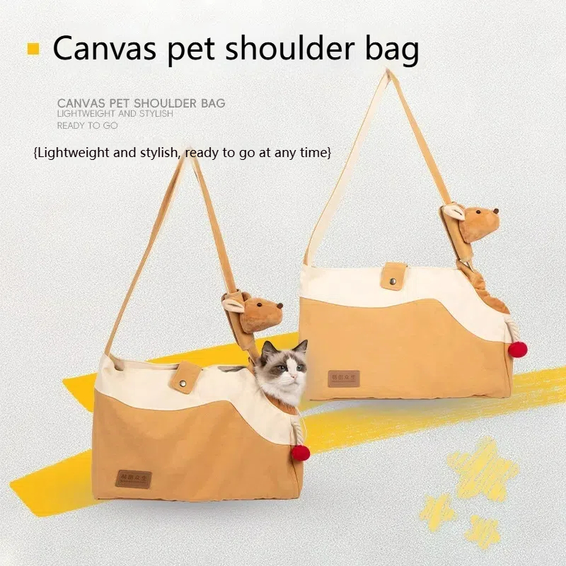 Pet Shoulder Bag Cat and Small Dog Bag Portable Outdoor Messenger Bag