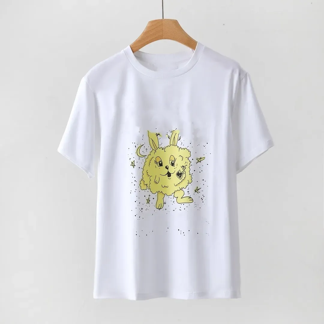 Designer 2025New Trend Women T shirt Simple Summer Cotton Tees Letter Fruit Wash Water Short-sleeved Casual Versatile Tshirt Tops