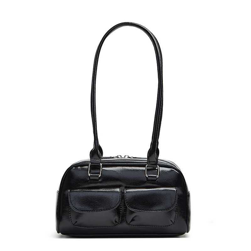 new womens bag bowling bag 2024 new niche Joker Boston bag underarm shoulder bag Y250528