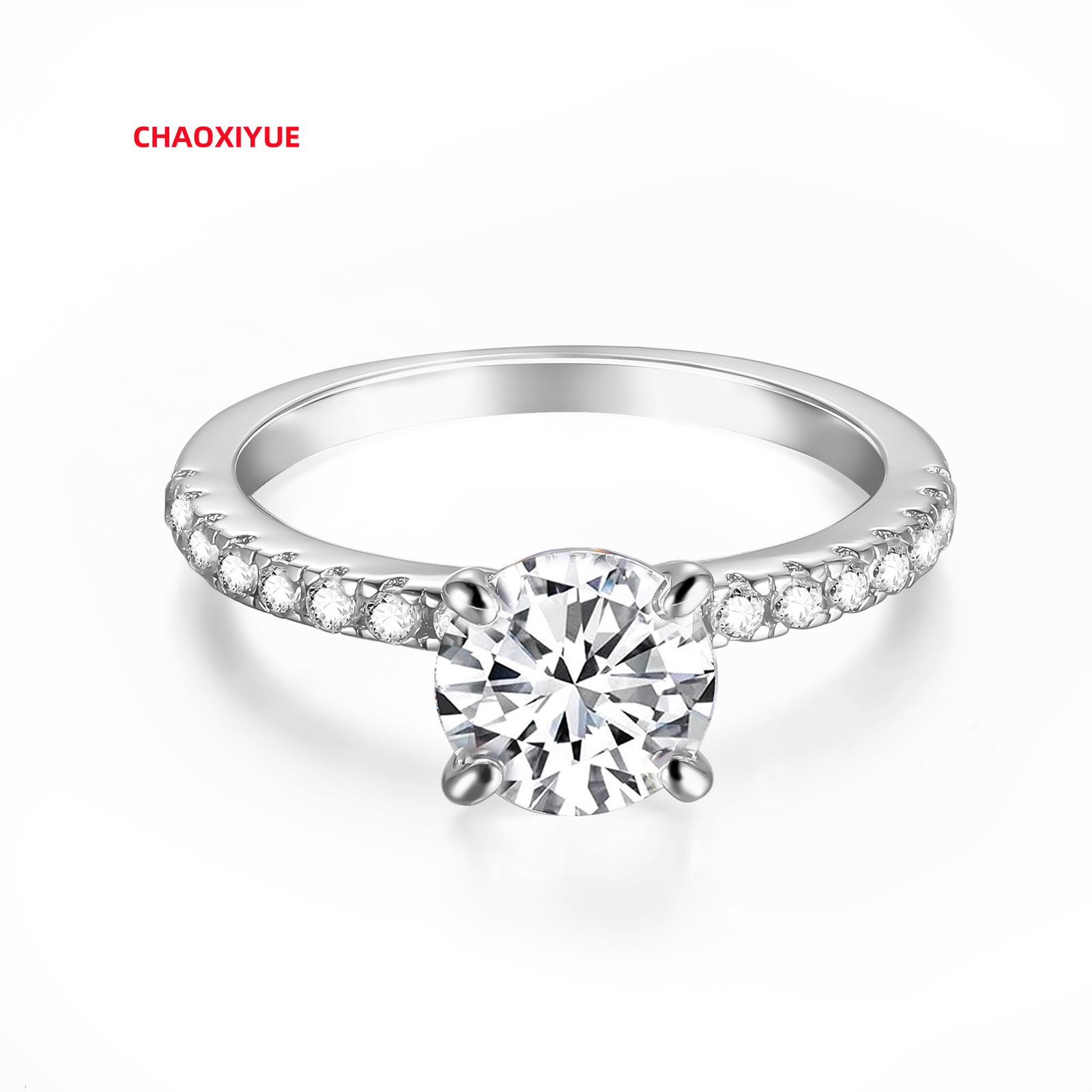 Wholesale Rings 1ct for Women 925 Sterling Silver Fine Jewelry Women Moissanite Wedding Ring