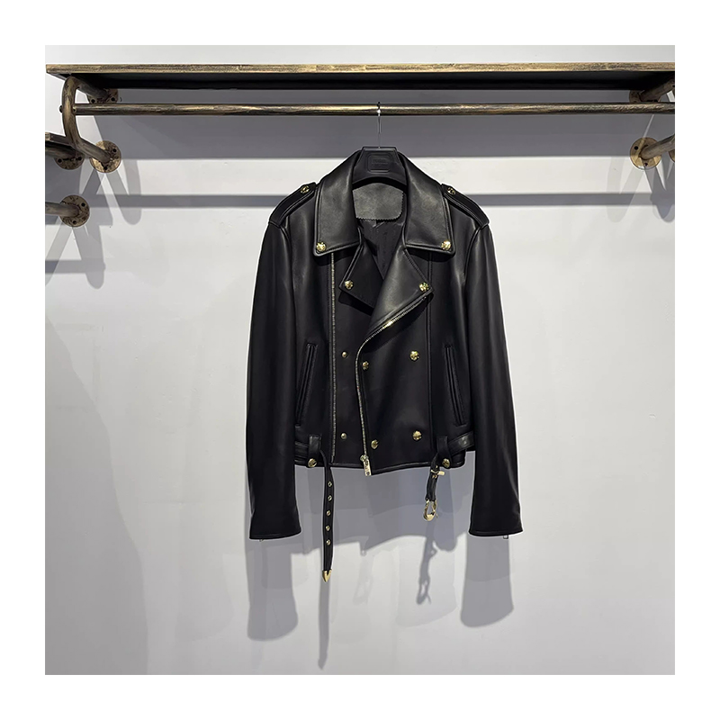 Ladies' leather exquisite high-end jacket