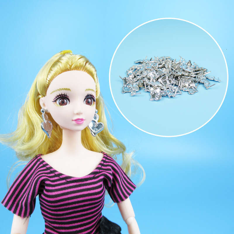Silver Music Earrings Pendant Toy Doll Accessories Plastic Electroplated Jewelry 500g