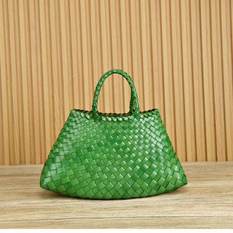 Tote Bag Braided Handbag New Genuine Leather Dragon Handwoven Women S Tote Large Capacity Basket Bag Shoulder Bag