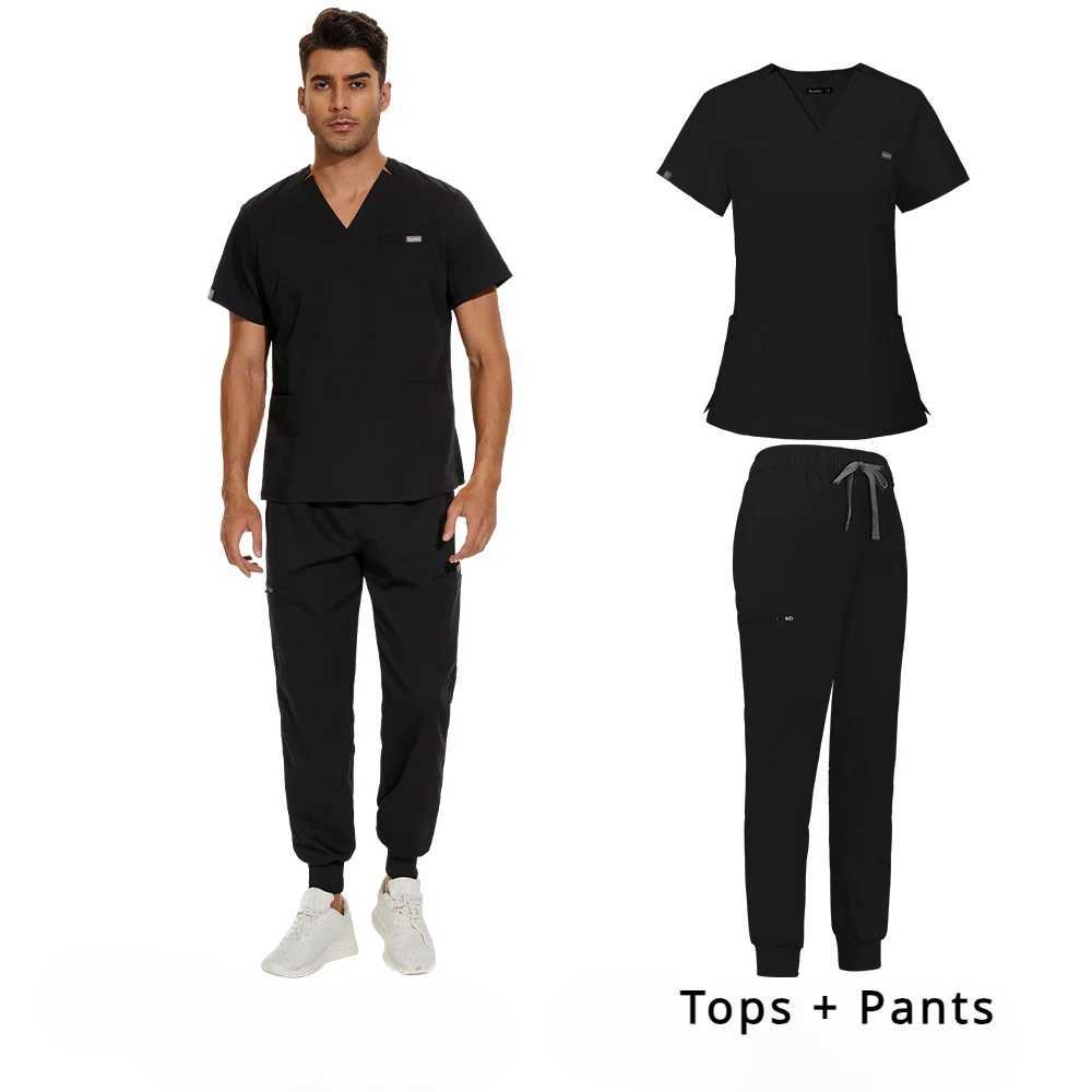 Mens Scrubs Medical Uniform Lab Set Male Clinic Hospital Doctor Overalls V-neck Fashion Scrub Pharmacy Nurse Clothes X250528