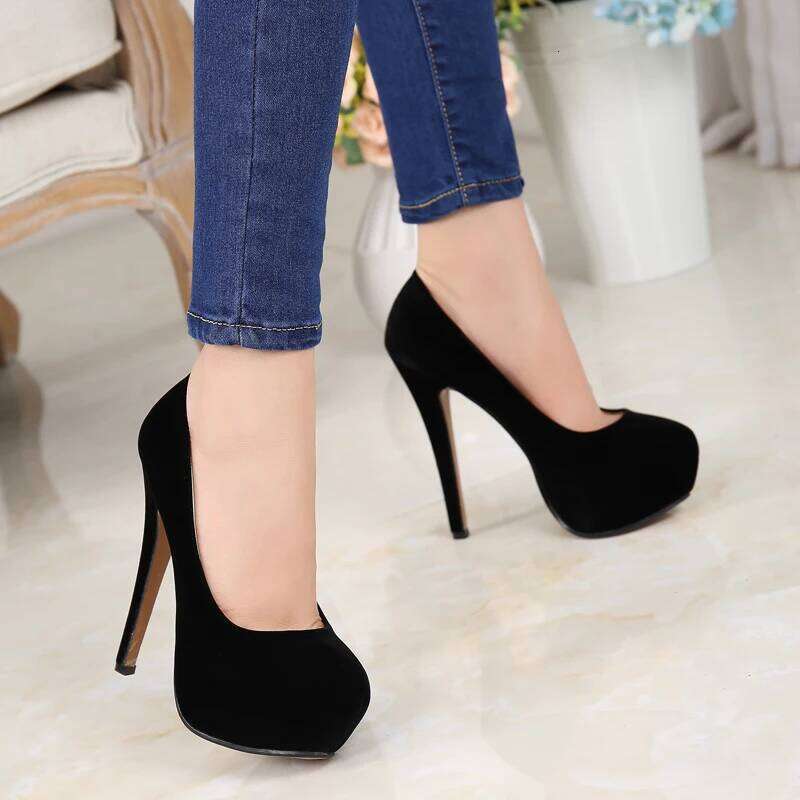Comemore Sexy Platform High Heels Women's Leisure Heel 14cm Pumps Stilettos Shoes Footwear Woman 2025 Large Size 46