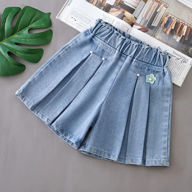 1PCS Girls Shorts Kids Denim Pants Casual Jeans Children Cartoon Printed Clothing Teenagers Short Trousers Infant Gifts 250528
