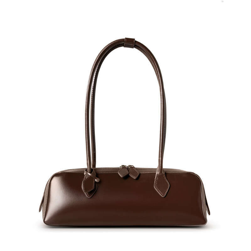 Women's New Korean Niche Design Single Shoulder Large Capacity Cowhide Underarm Long Red Baguette Bag For Women B5