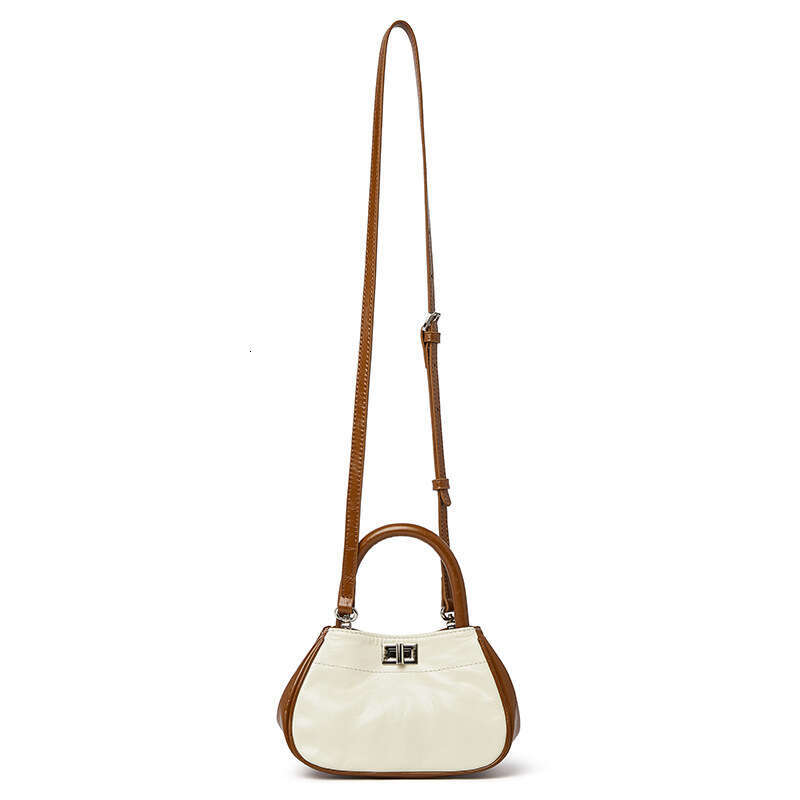 High-end First Layer Oil Wax Cowhide Handbag New Simple Elegant Versatile Shoulder Trendy Crossbody Bag