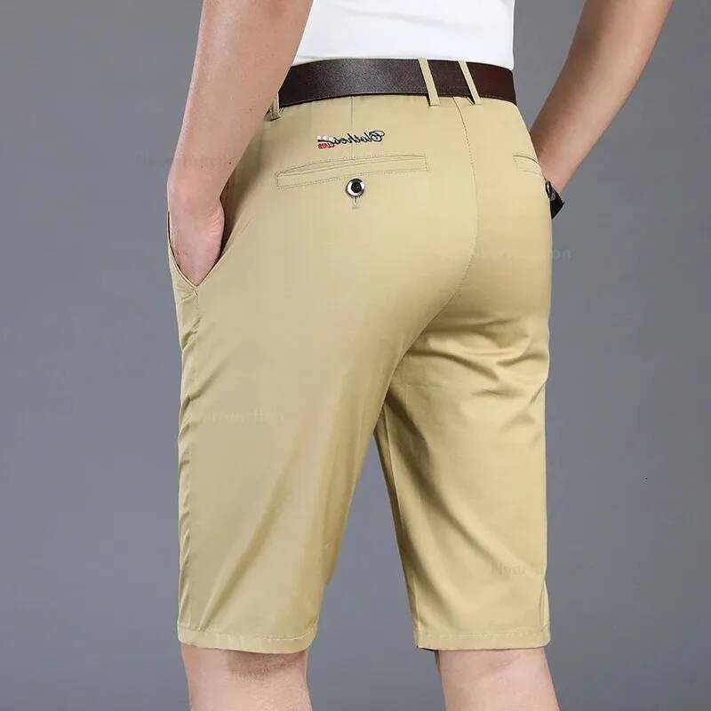 Men Summer New Knee Length Cotton Business Casual Pants Classic Brand Comfortable Clothing Shorts Male Boardshorts