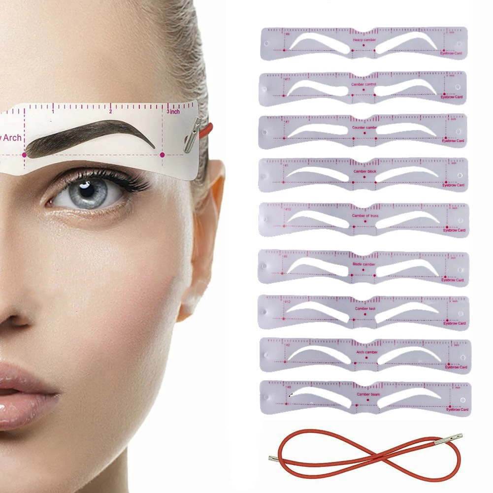 12pcs/Set s Eyebrow Shape Set Portable Plastic Eyebrow Stencil Card for Women Thrush Model Eye Brow Drawing Tool Makeup 250526
