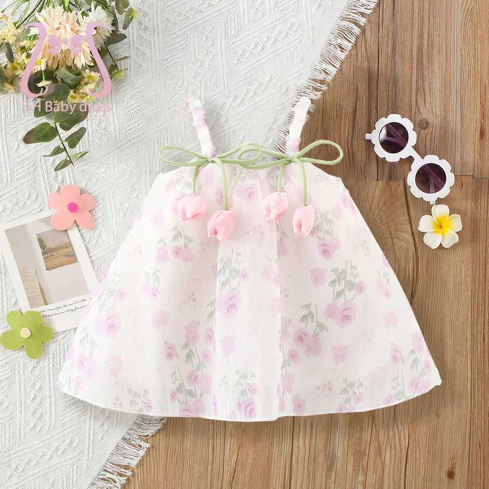 0-4 Years Old Adorable Children Summer Thin Soft Clothing Baby Girl Suspender Dress Sweet Flowers Toddlers Costume Kids Dresses X250528