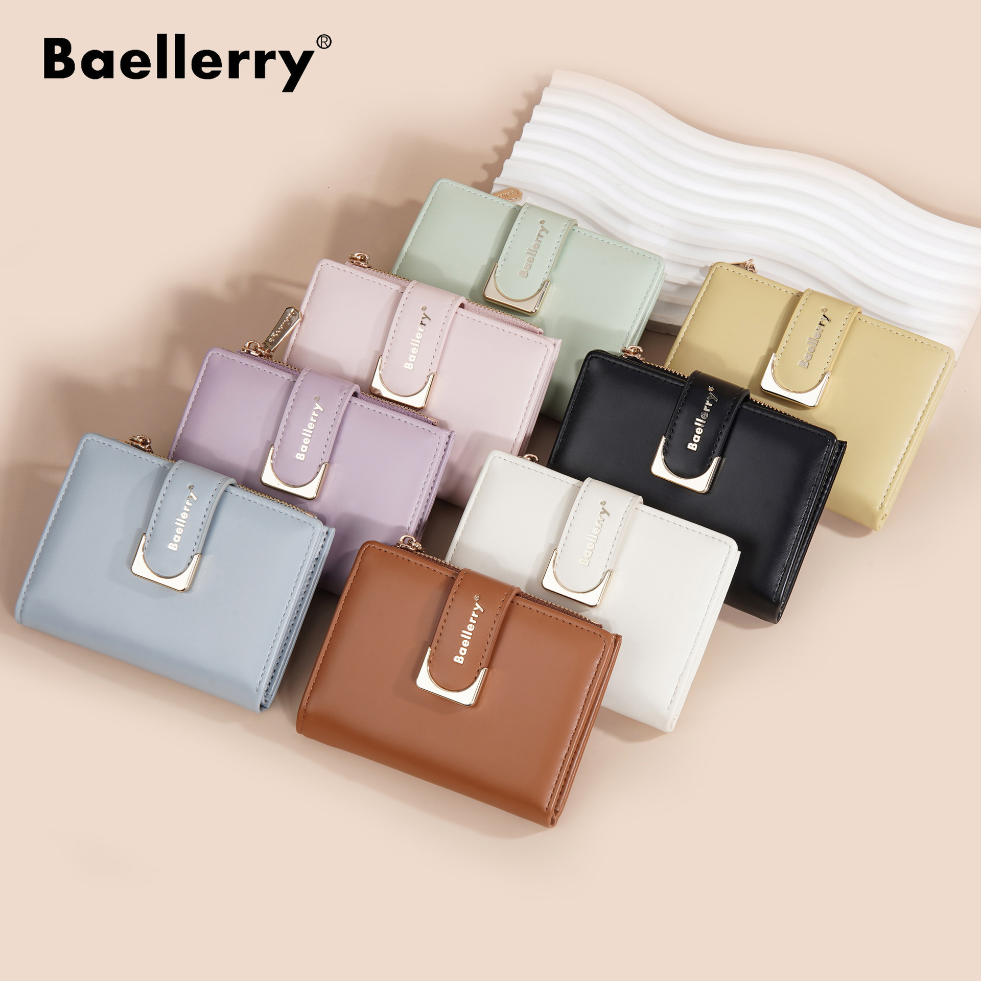 Free Shipping Designer Women's Wallet Fashion Ins Exquisite Short Buckle Multi Slot Change Bag Card Bag Wallet High-quality ID Card Bag