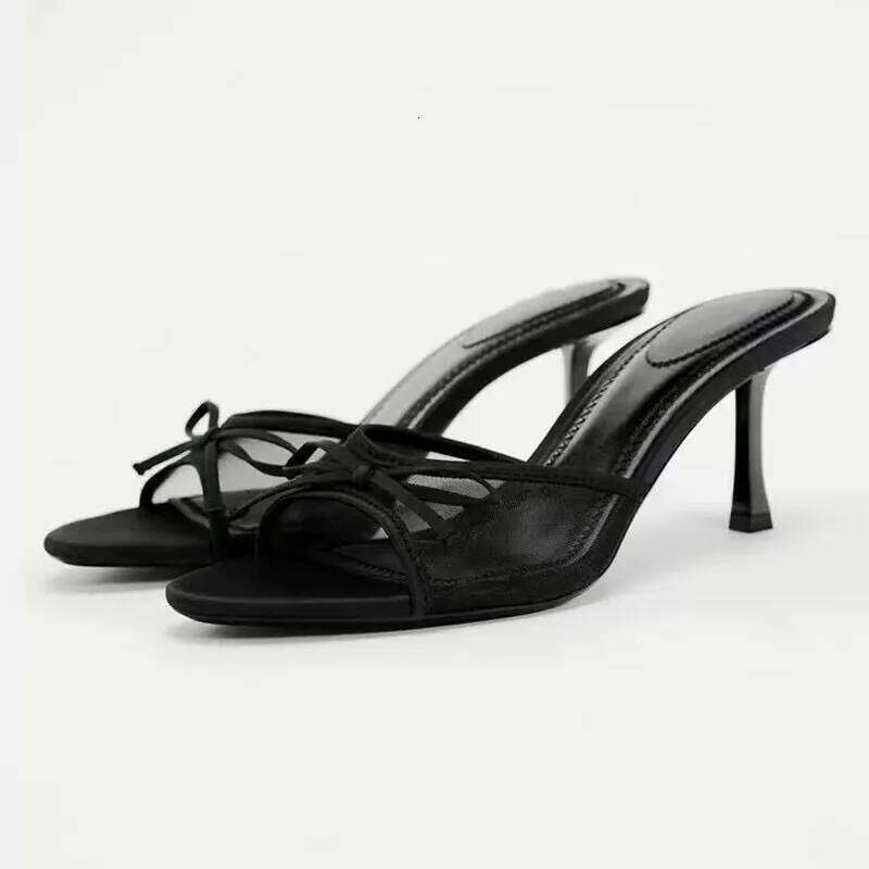 2024 Women Summer New Brand High Versatile Simple Slim Heel Sandals Slippers