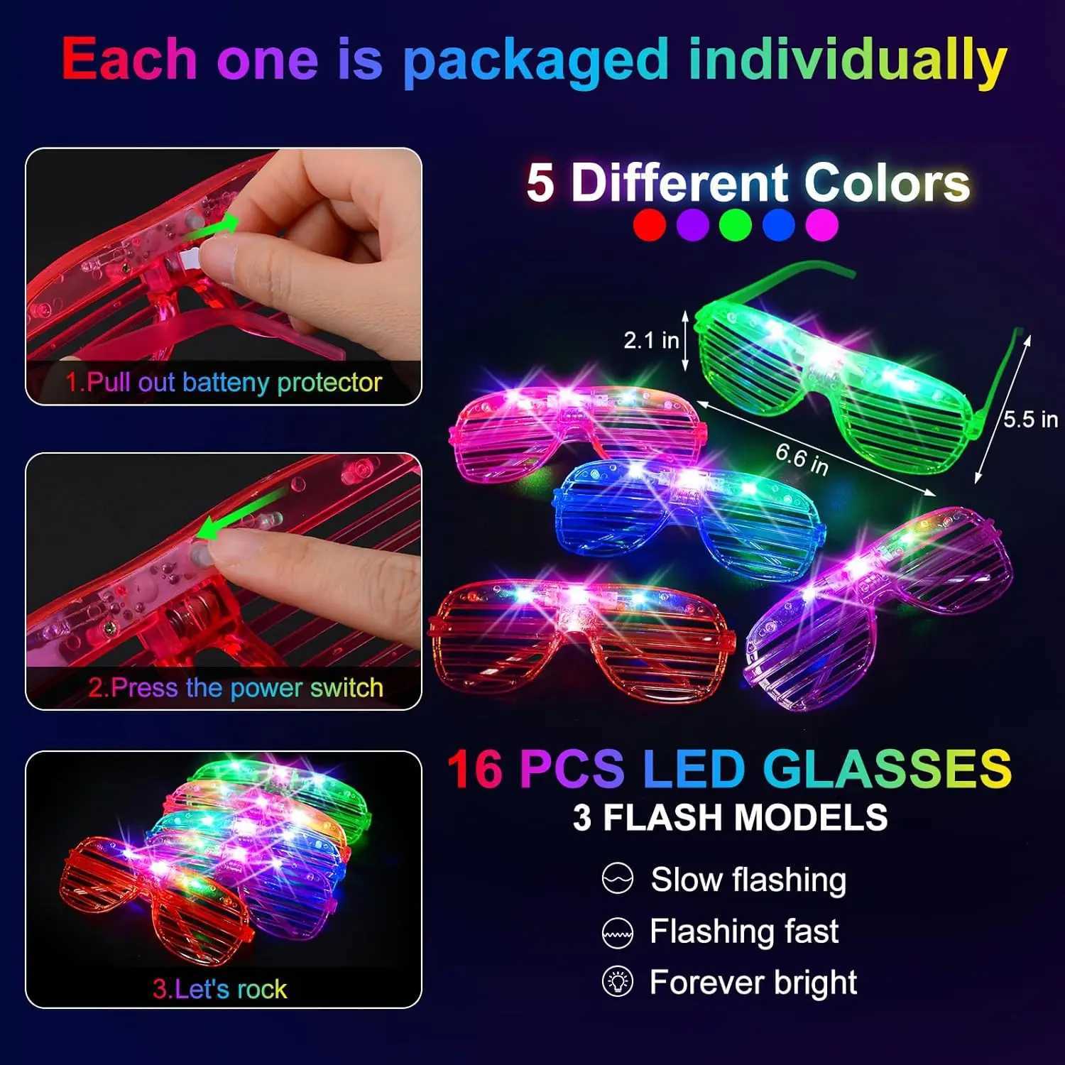 150 Pcs Neon Party Supplies 16 Foam Sticks 16 LED Glasses 100 Glow Sticks 18 Finger Lights for Birthdays Weddings Concerts W250528