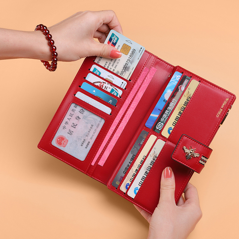 Free Shipping Designer Wallet Men's And Women's Genuine Leather Long Handbag High-quality And Versatile Multi Slot Card Bag ID Bag