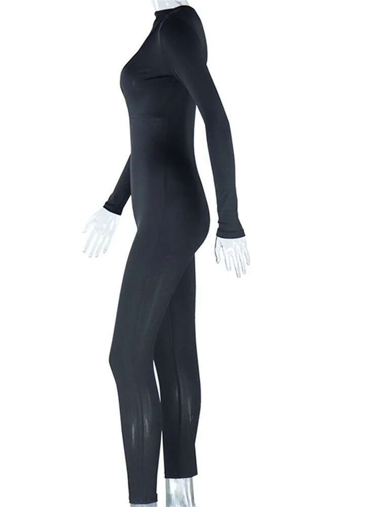 Jumpsuits Women Clothes Long Sleeve Sexy Zip Hollow Out Fashion Street Wear Rompers Club Outfits Wholesale Dropshipping