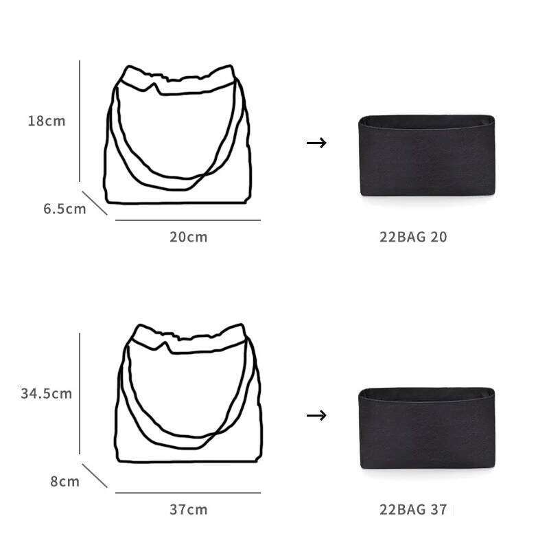 Satin Organizer Insert C 22 Small Multi-Functional Cosmetic Pouch & Scratch-Resistant Inner Protector for Handbag