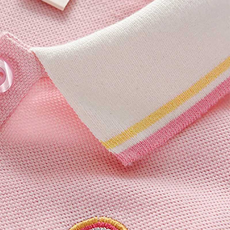 Little maven Party Dress Childrens Clothing 2024 Baby Girls Pink Dresses Rainbow Polo Summer Holiday Dresses Kids Clothes X250528