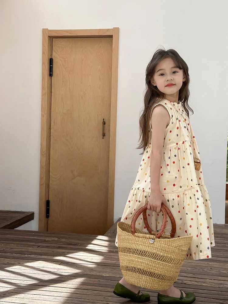 Humor Bear Kids Clothing Summer Polka Dot Skirt Fashion Casual Vest Princess Dress Comfort Children Girls dress X250528