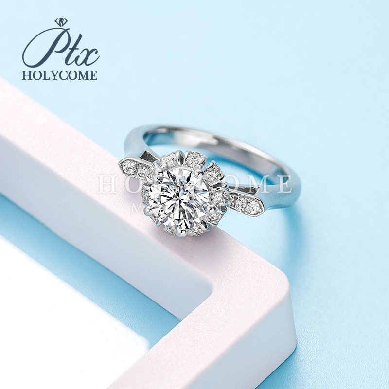 Women Ring Moissanite 925 Sterling Silver Diamond New Unique Design Engagement Jewelry 1CT D VVS Moissanite Gold Wedding Ring