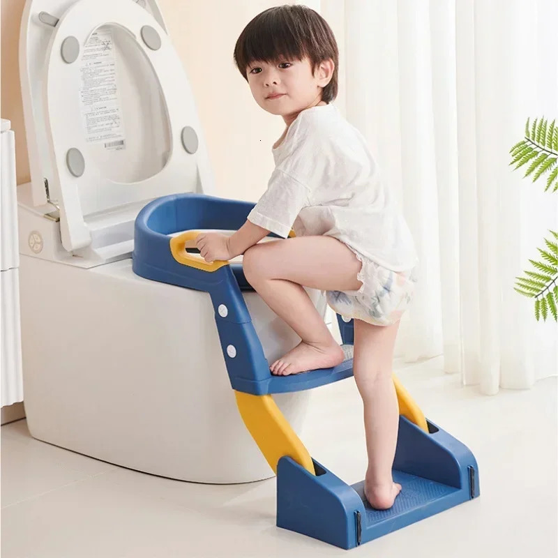 Stepped Childrens Toilet Foldable Storage Foot Stool Multifunctional Boy Girl Baby Training Kids WC with Ladder 250527
