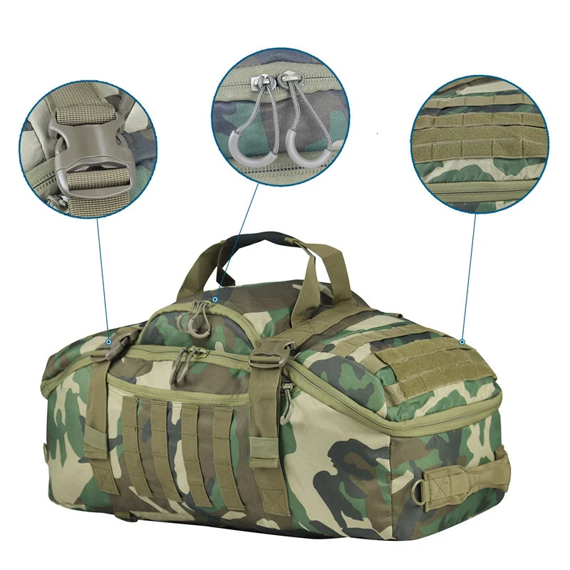 35L 50L 80L Outdoor Mountaineering Bag Molle Tactical Backpack Large Duffel Bag Hiking Camping Travel Bags 250522