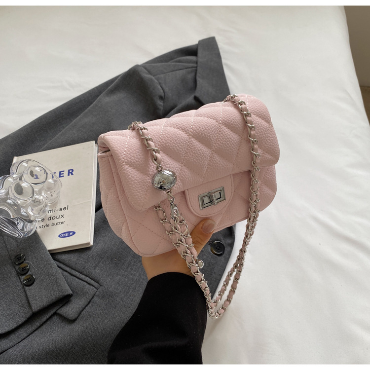 Women's Handbag Free Shipping Designer Bag Luxurious Small Fragrance Style Diamond Grid Embroidery Thread Small Square Bag Premium Chain Shoulder