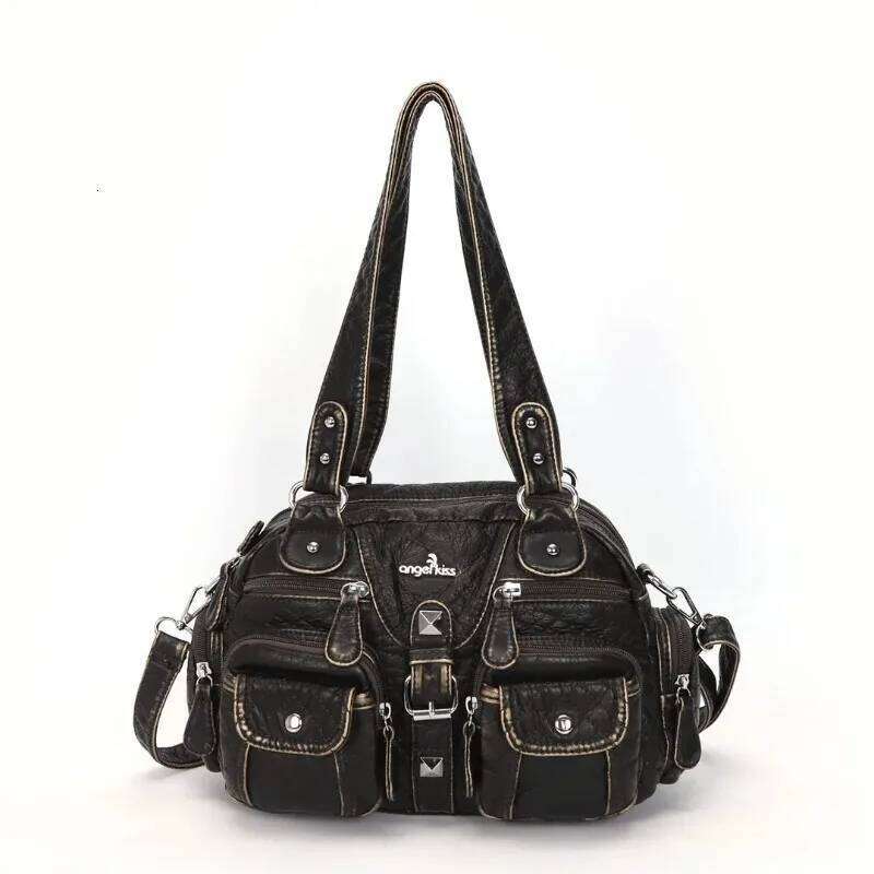 Angelkiss Women Handbags Satchel Top-handle Handbag PU Bag Dumpling Give Gifts Shoulder Bags Phone Money Pack