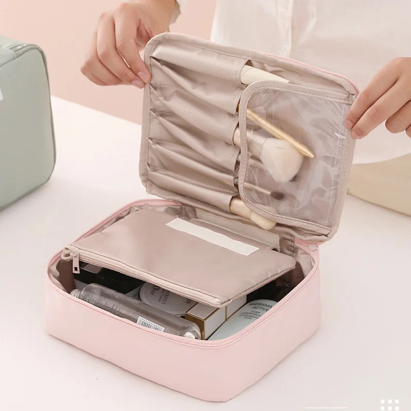 Womens Portable Travel Cosmetics Storage Bag with Large Capacity Waterproof Girl Makeup Bag Womens Washing Bag organizer 250528