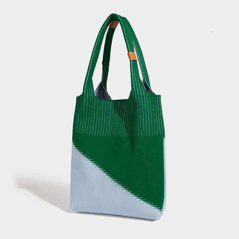 Retro color Wrist Bag New Original Design Stripes Knitted Student Girl Casual Shoulder Handbag Women