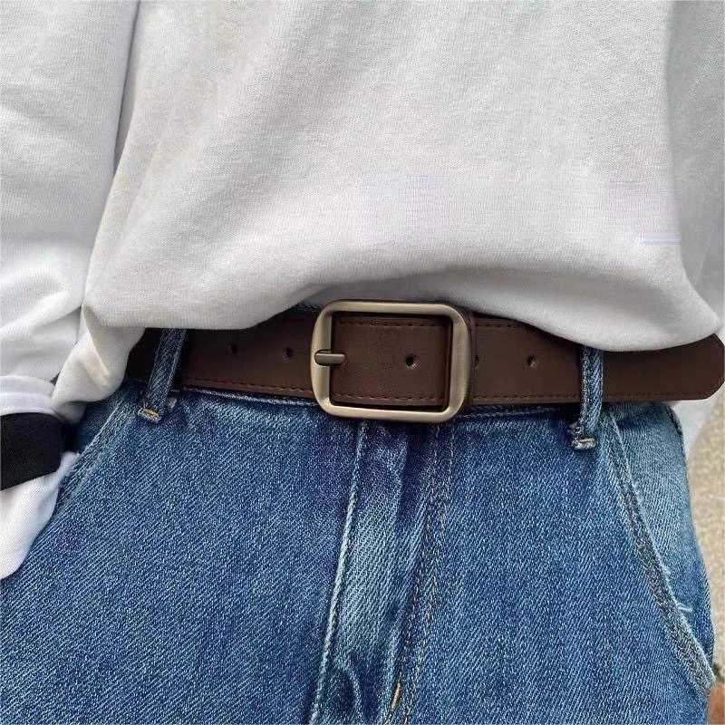 PU Leather Belt for Womens Black Brown Trouser Belt for Jeans Casual Fashion Belts Vintage Strap Female Waistband AB005 M250528