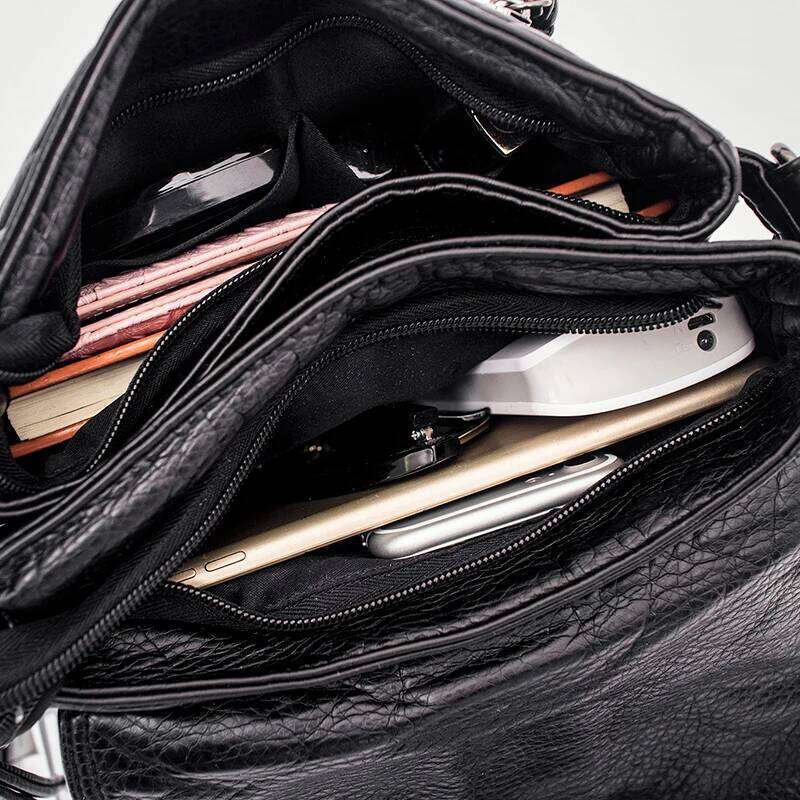 Soft Leather Women Messenger Casual Women's Shoulder Crossbody Female Handbag Black Bolsa Feminina Girl Bag