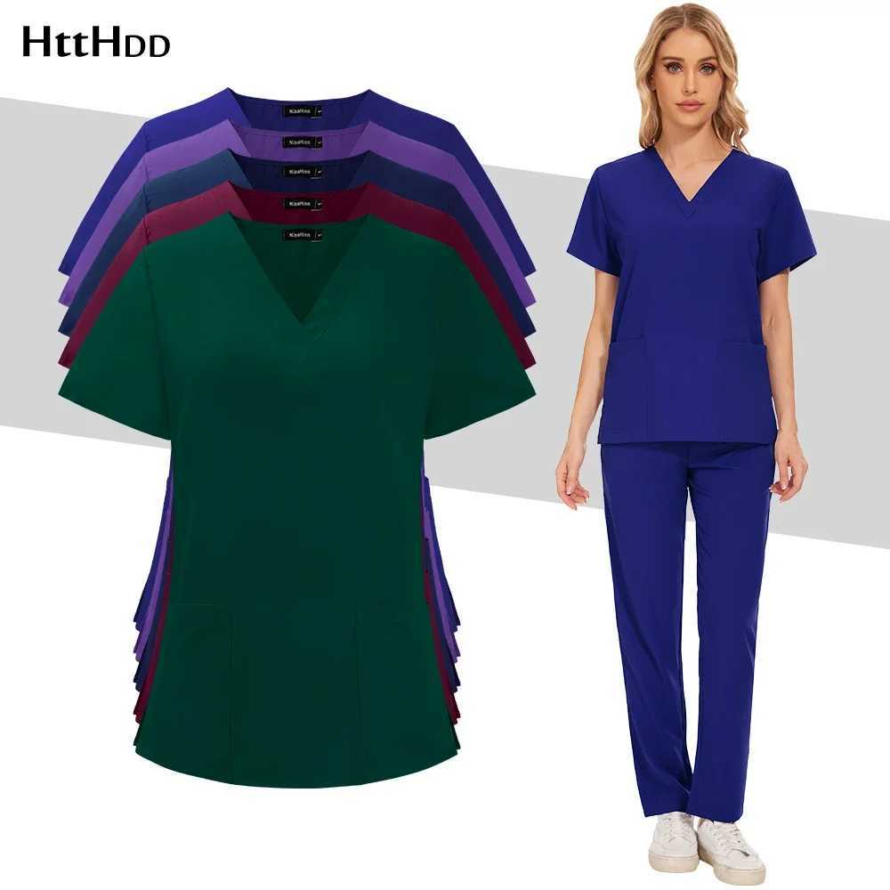 Aesthetic Uniforms Woman Beauty Manicurist Work Wear Hot Sales Scrubs Top Blouse Nursing Pants High-quty Scrub Suit X250528