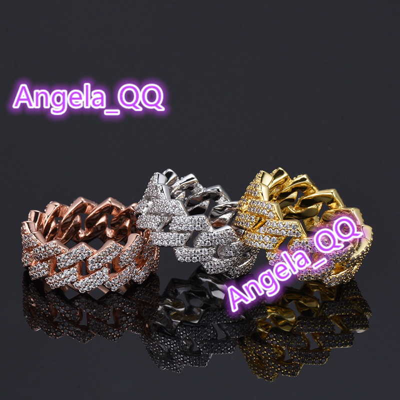 Mens Custom Hip Hop VVS Moissanite Diamond Cuban Rings