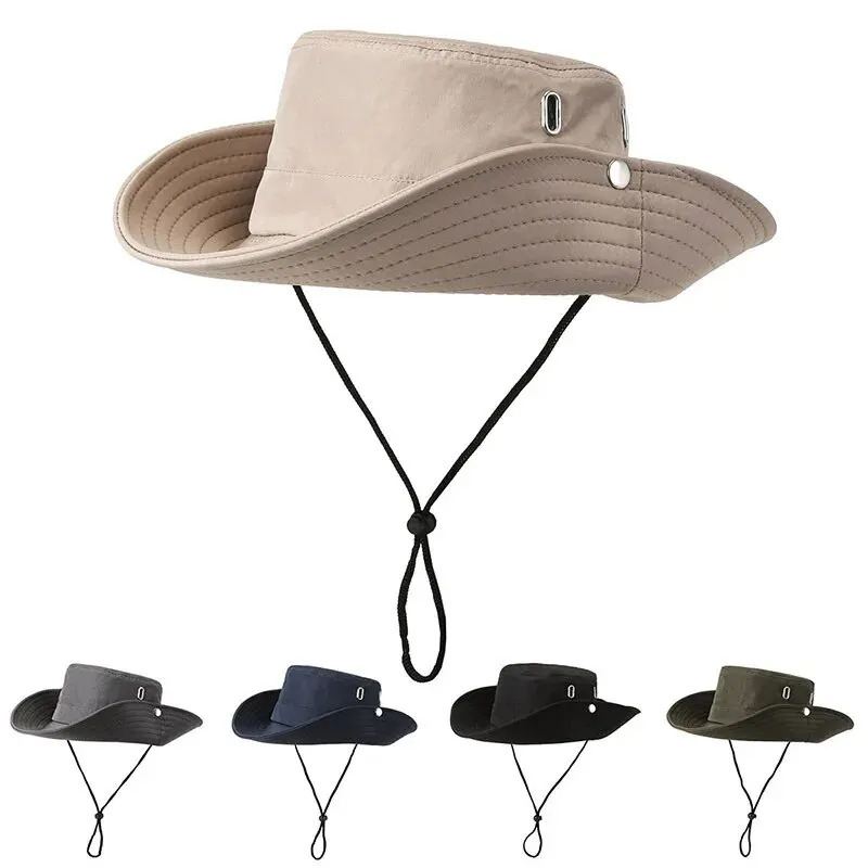 Spring And Summer Hat Mens Outdoor Mountaineering Sunshade Fisherman Hat Summer Large Brim Breathable Sunscreen Fishing Hat 250526