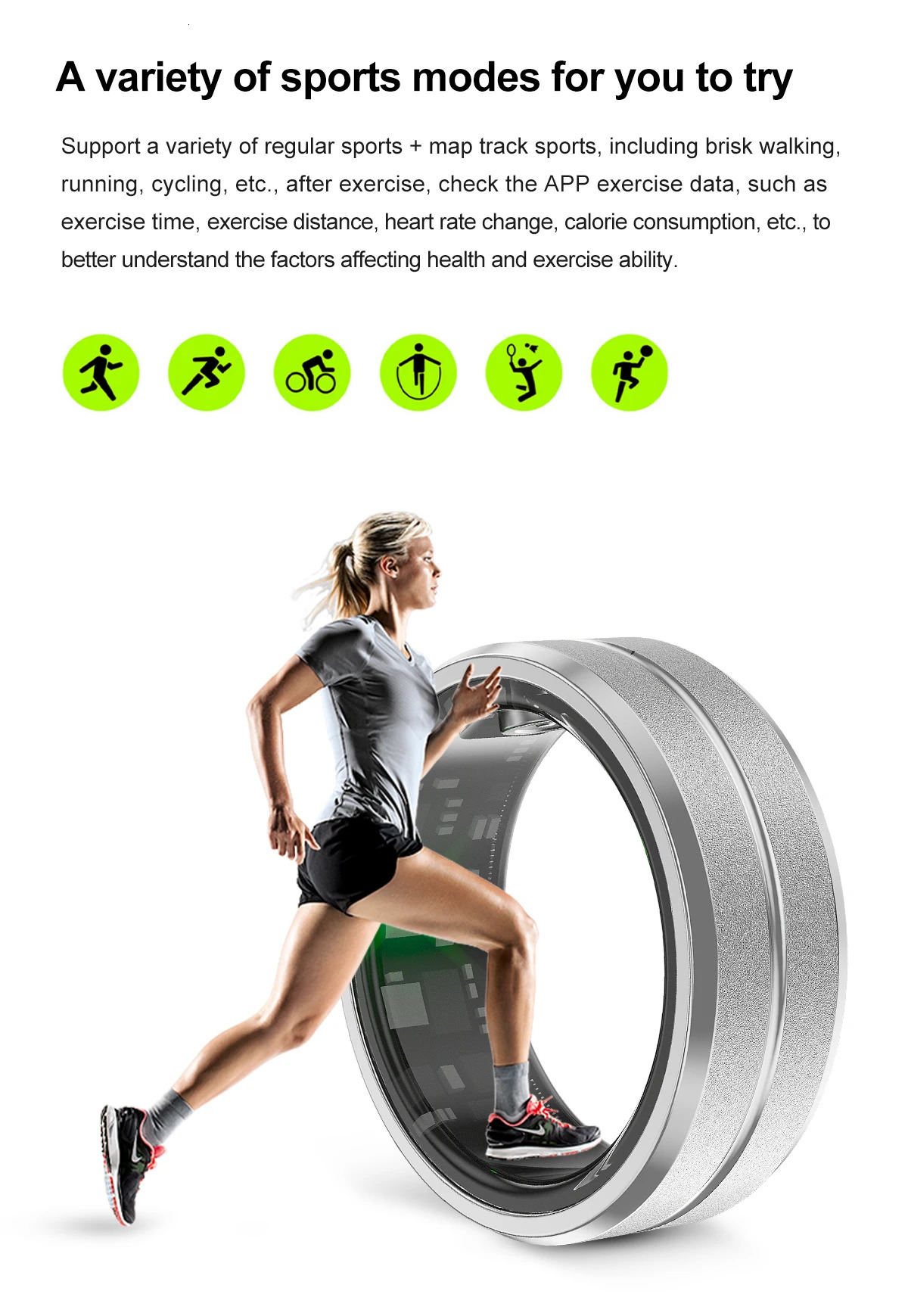 2024 Smart Ring For Men Women Heart Rate Blood Oxygen Monitoring Multi Sports Modes IP68 Waterproof Smart Rings Charging Case 250519