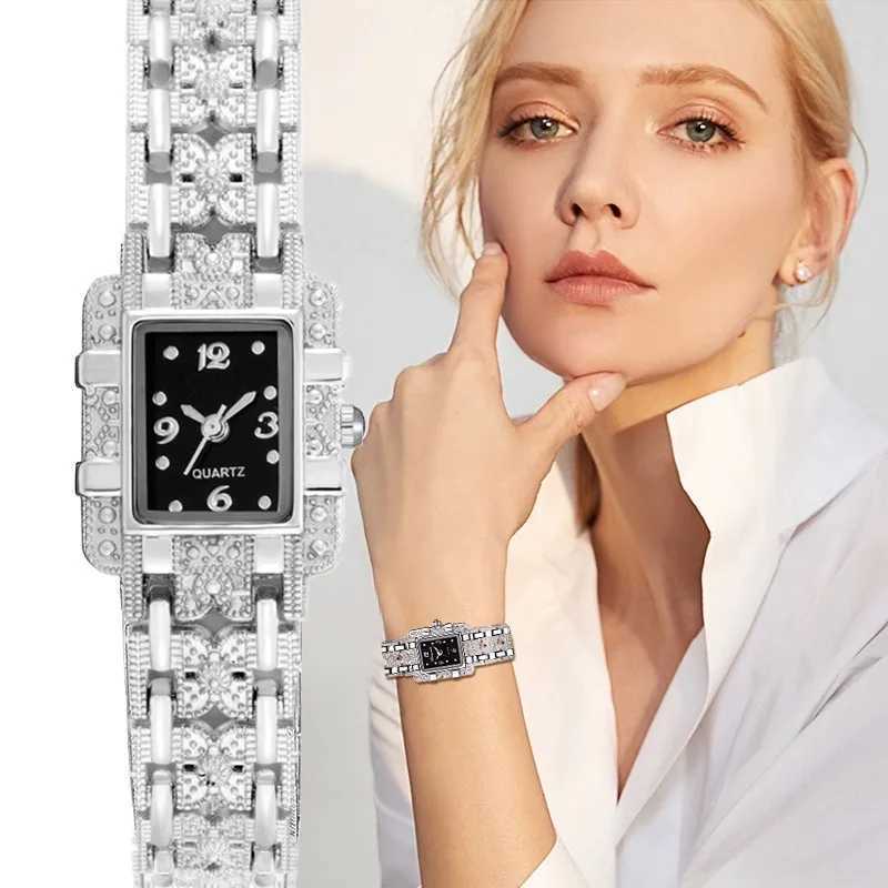 Fashion Luxury Women Silver Beauty Rectangle Dial Designer Ladies Quartz Wristwatch Exquisite Metal Bracelet Watches Female Gift XJ250527