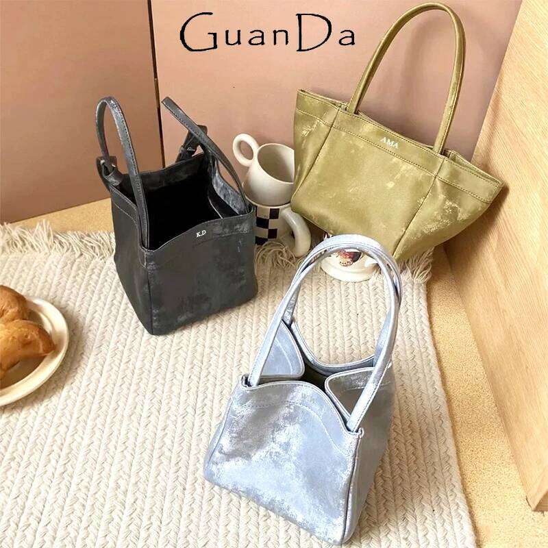 Custom Letters Design Woman Suede Leather Handbag Lady Fashion Silk Brand Shoulder Party Bucket Bag Cross-Body Bags
