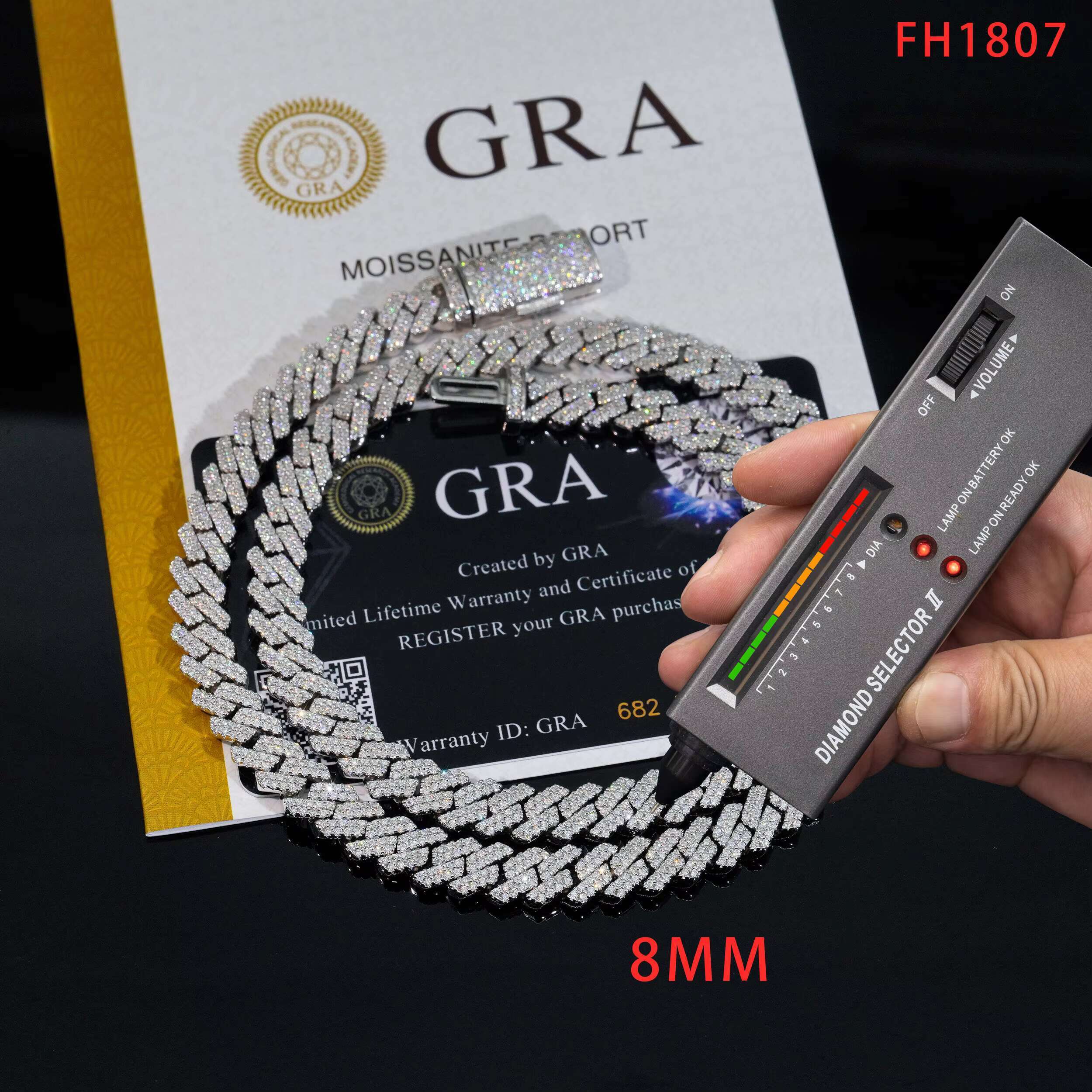 Wholesale Price Jewelry Factory Price S925 Sterling Silver Lab Diamond Hip Hop Jewelry Iced Out Vvs Moissanite Chain Cuban Link