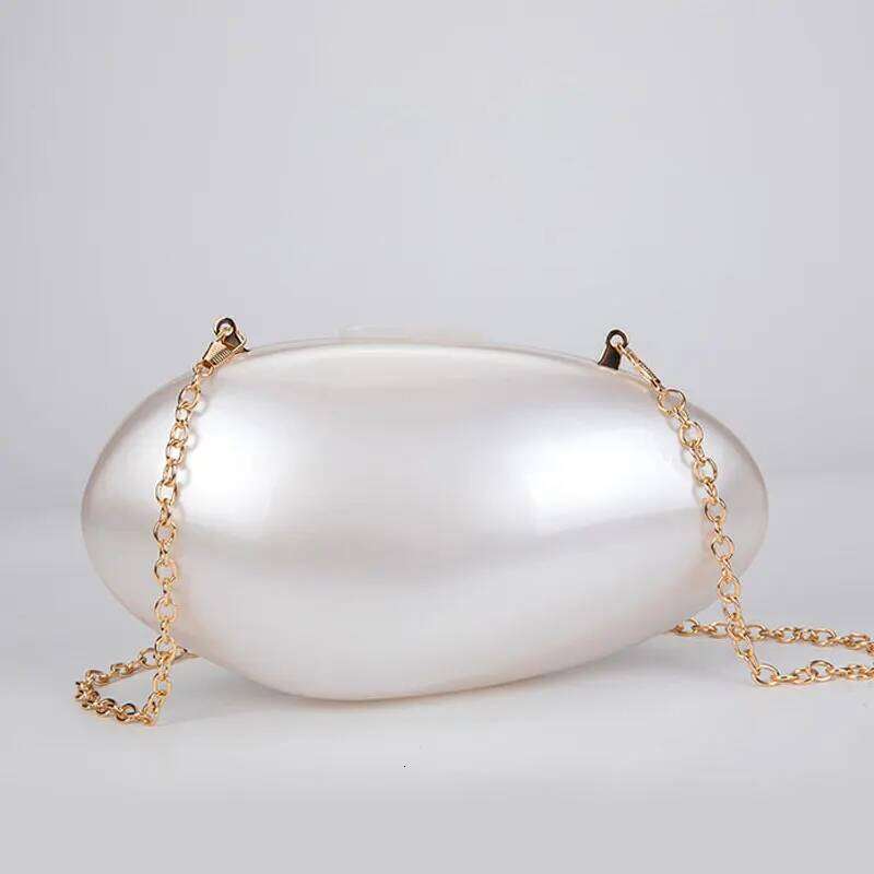 Pearl Acrylic Evening Bags Designer Clutch Purse Mini Women's Wallet Shell Chain Shoulder Crossbody Wedding Party Handbag