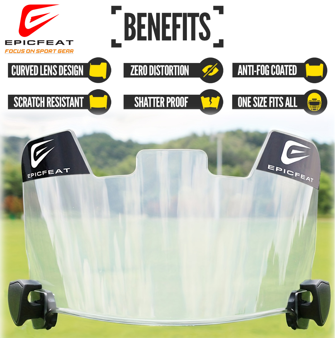 Clear Football Visor, Fits Youth and Adult Football Helmets